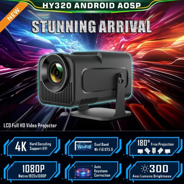 TechToppie HY320 Connect – Slimme 1080p Beamer met EU-stekker