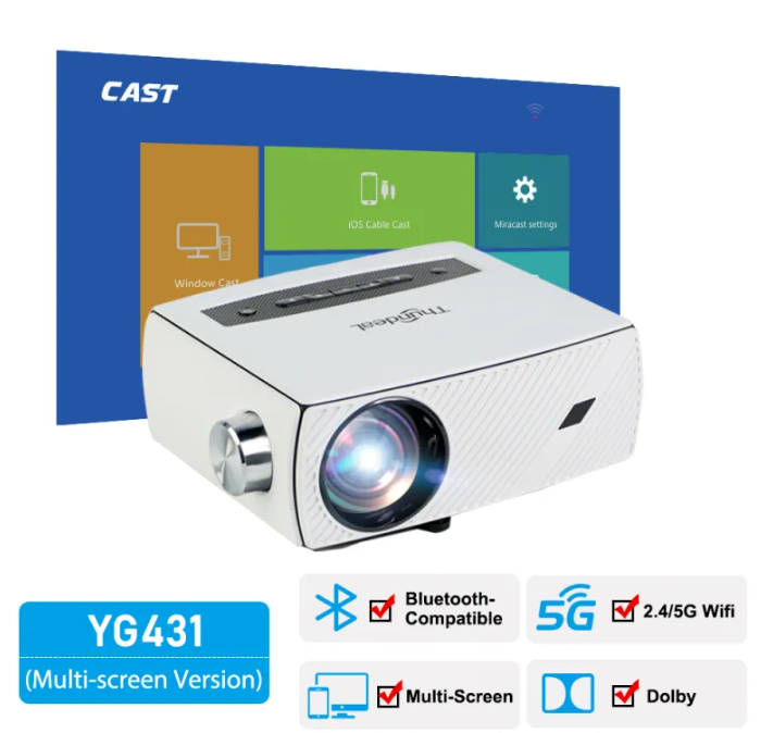 TechToppie LumiHome 1080 – Full-HD Thuisbeamer met EU-stekker