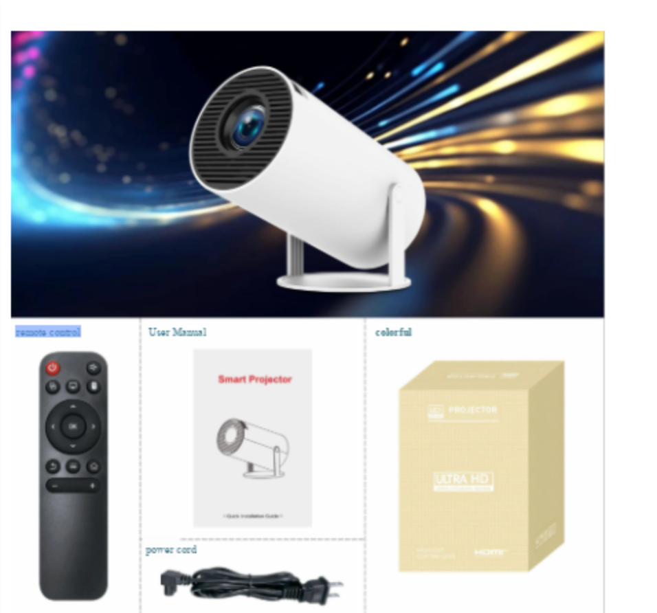 TechToppie LED Cinema – Slimme 720p Beamer met WiFi 6